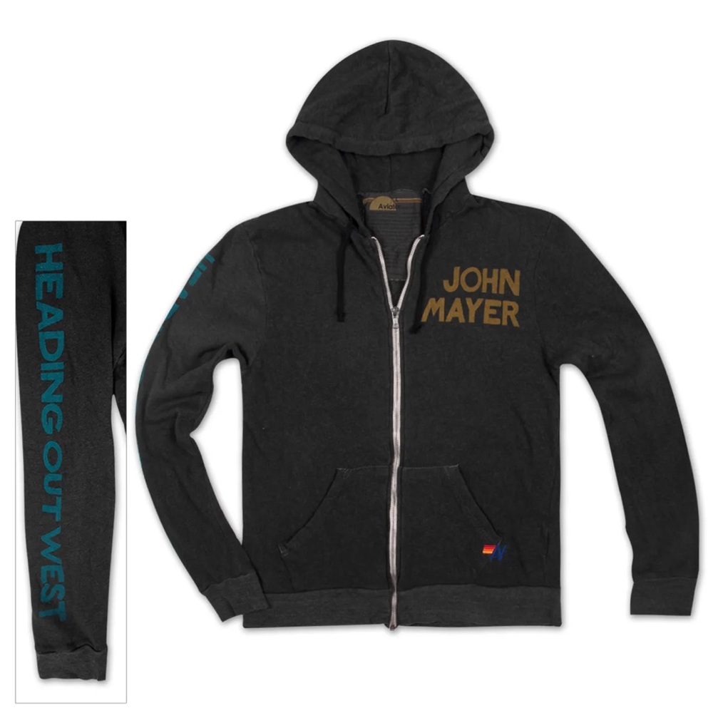 Rare Vintage John Mayer Aviator Nation Heading Out West Full Zip Hoodie